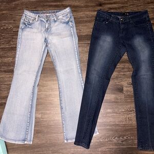 Women's Blue and Light Blue Jeans